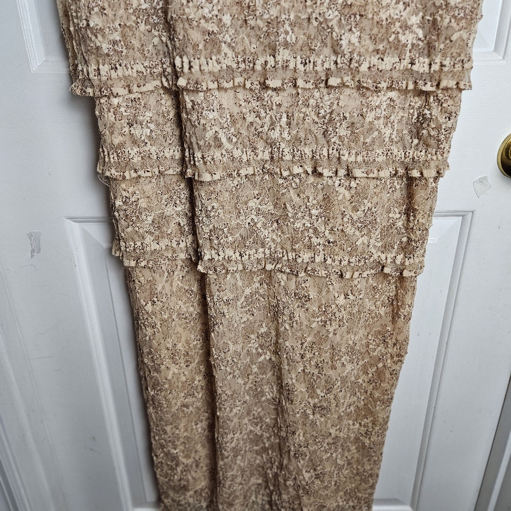 Designs Today's Women Elegant Lace Beige/Gold Dress/Jacket Size XL - Picture 6 of 16